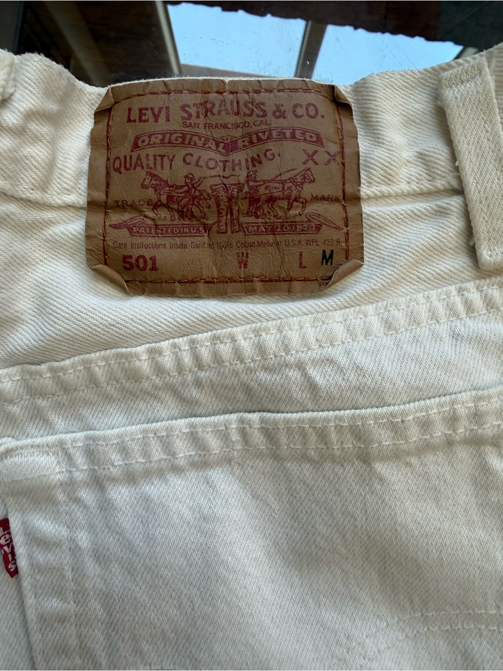 Vintage 80s 90s Levi’s 501 White Cut Off Shorts USA Made Button Fly 30W - Picture 5 of 11